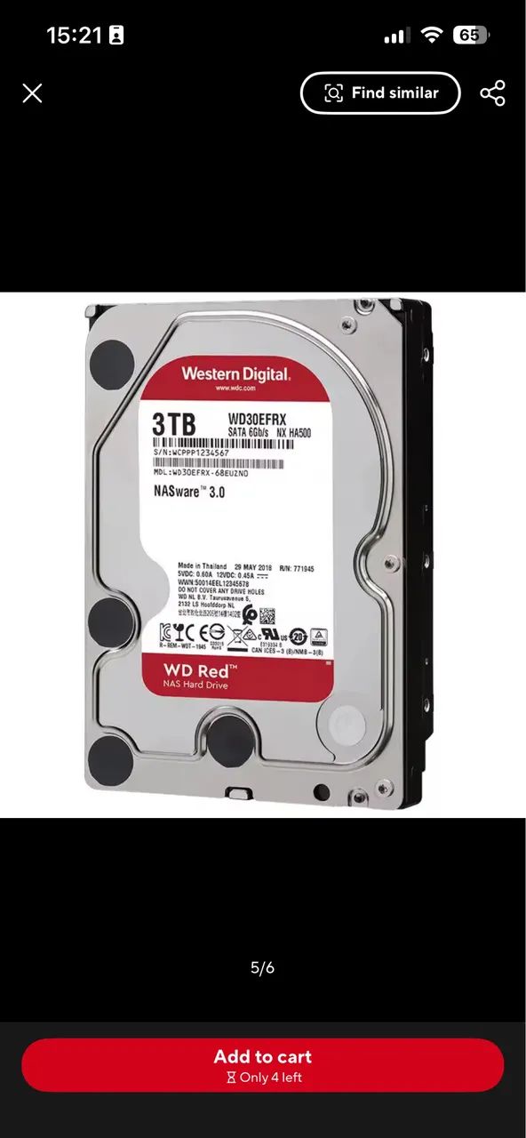 HD 3tb Original Western Digital WD NAS Hard Disk Drive 3.5
