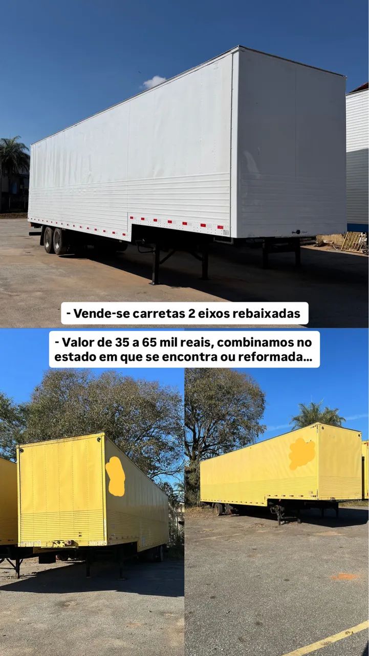 Carretas Baú 2 eixos rebaixadas 