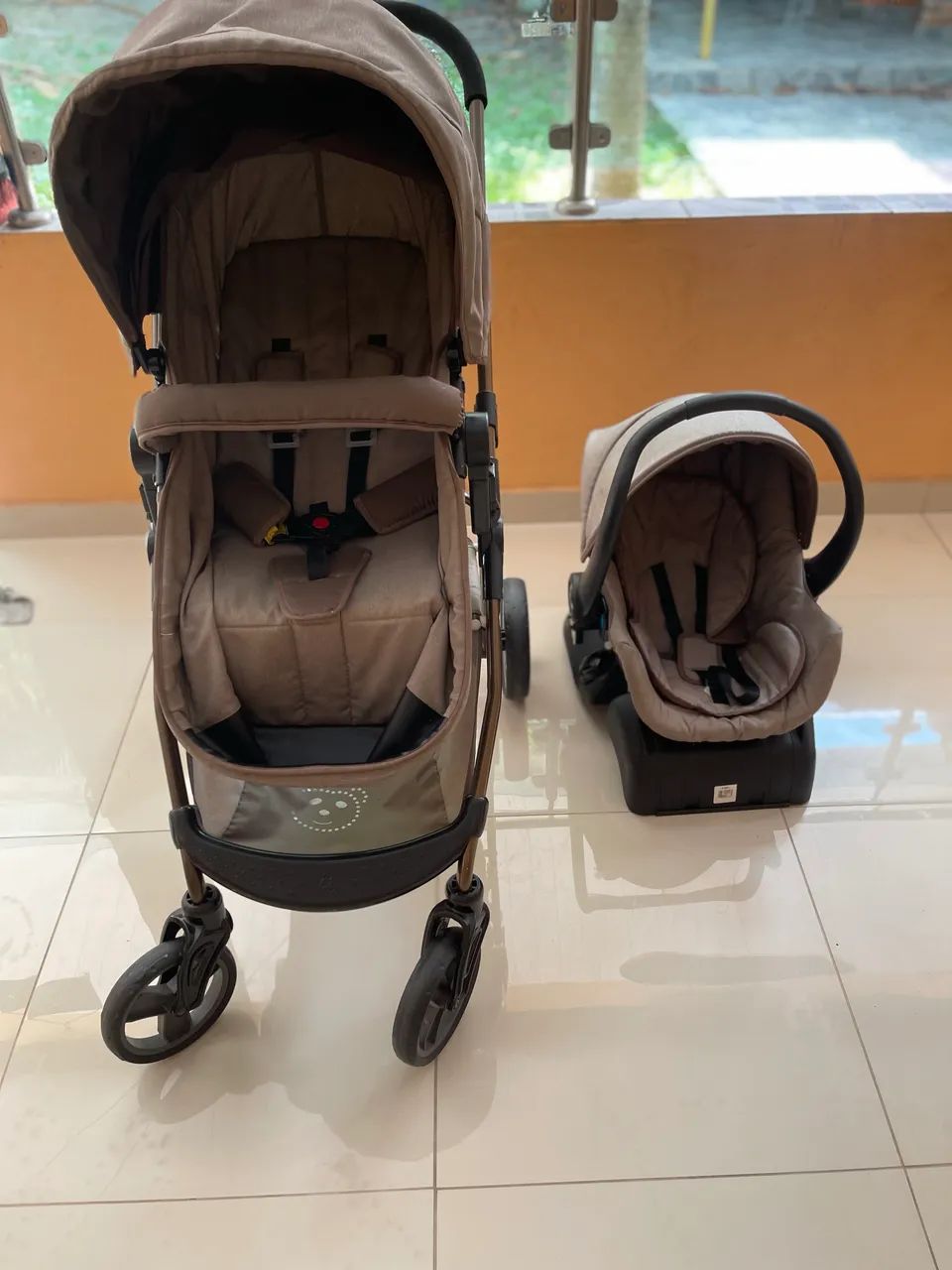 Carrinho de bebê 3 em 1 + bebê conforto com base marca galzerano olympus - Foto 4