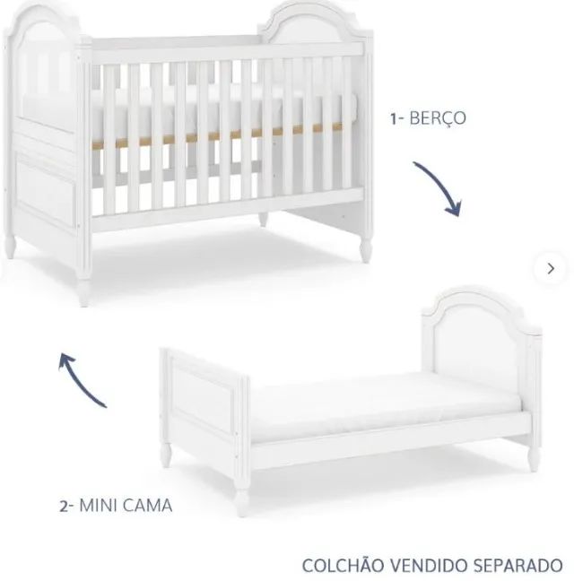Berço La Vie Branco Provençal (sem colchão) - Foto 3