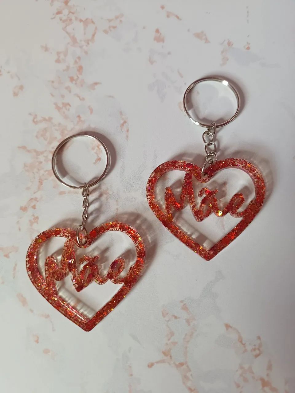 Kit 2 Chaveiros Mãe com Coração