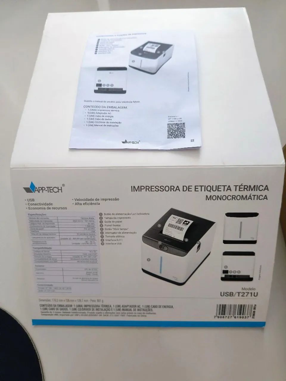 Impressora etiqueta térmica monocromática  USB T271U 
