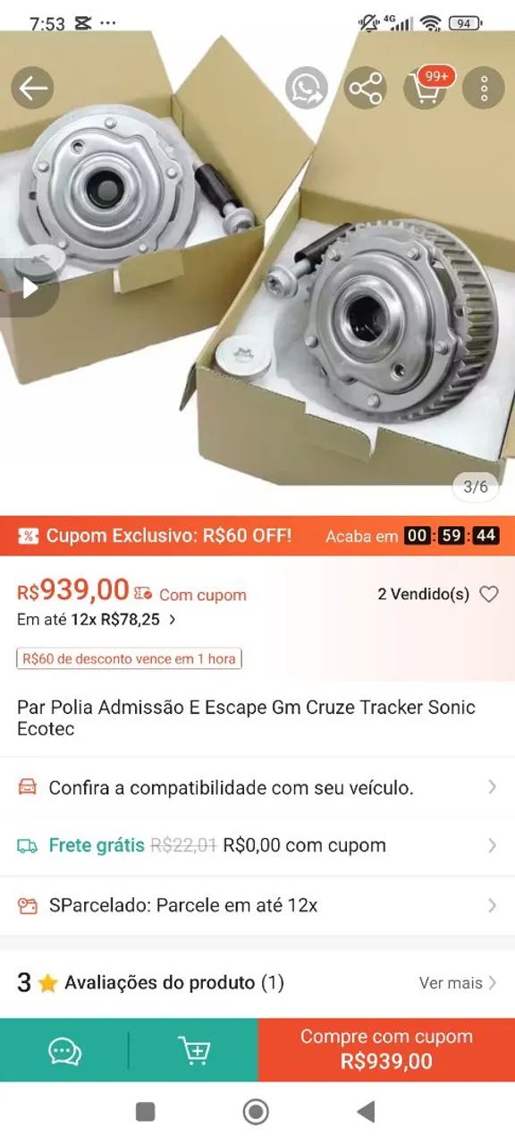 Par de polia nova  - Foto 2