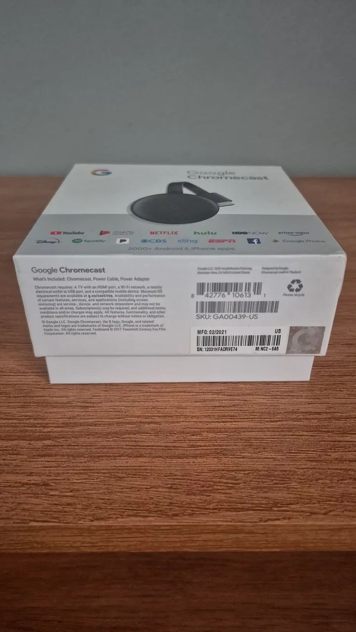 Google Chromecast 3 Novo