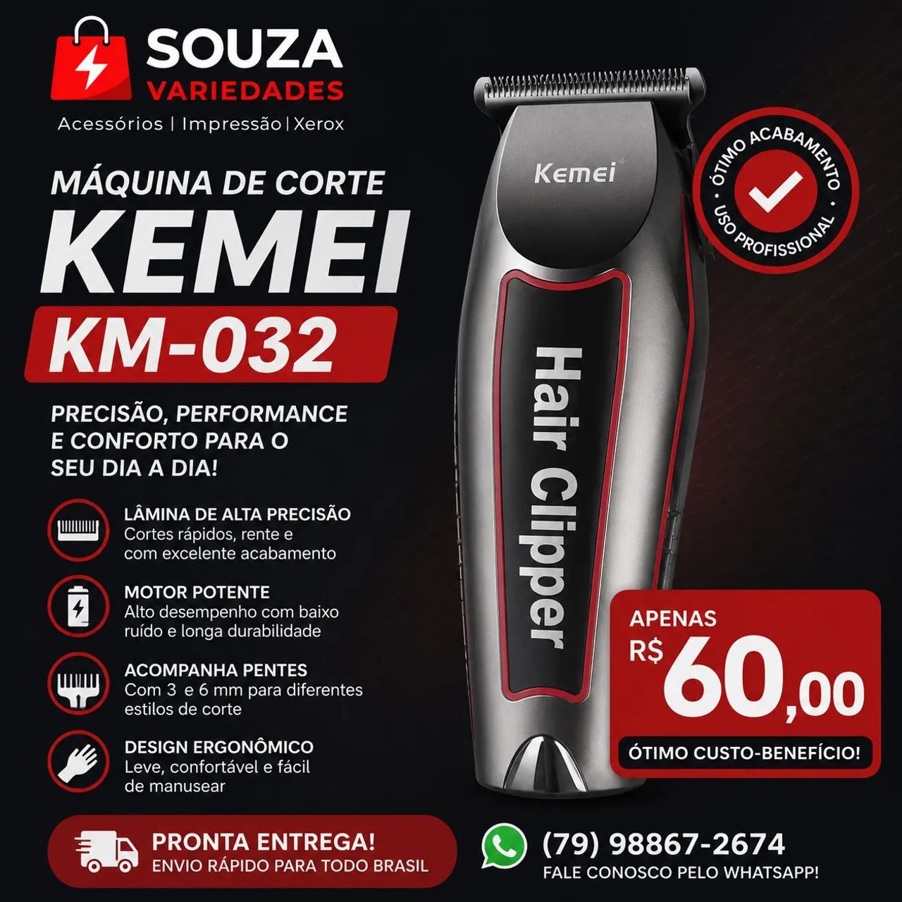 Máquina de Cortar Cabelo 