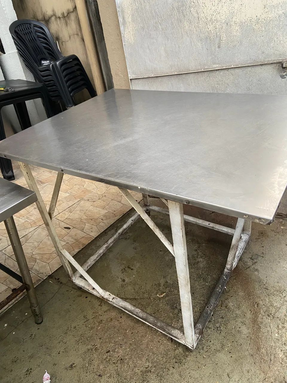 Mesa inox com base de ferro - Foto 3