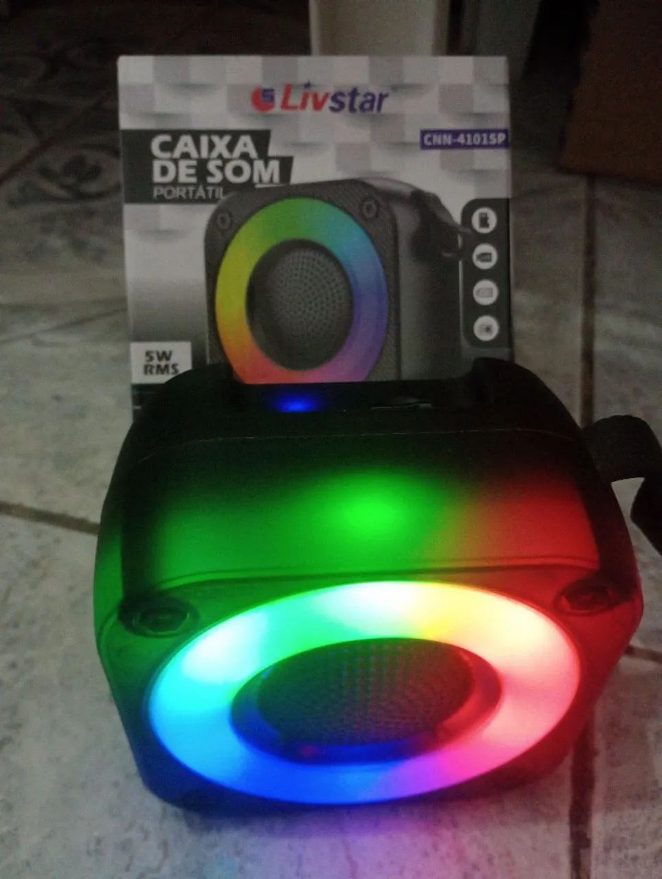 Caixa de som Bluetooth portátil Caixinha de som Bluetooth com led
