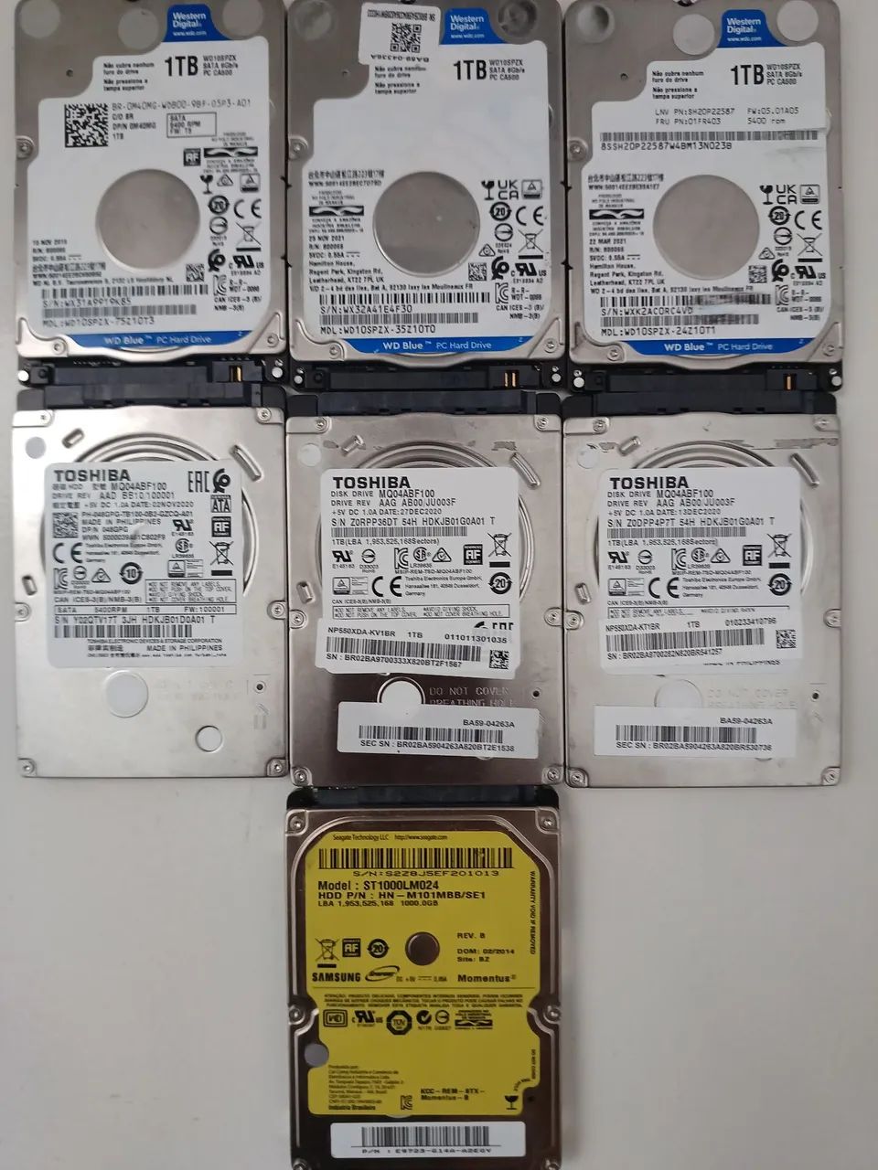 7 hds 1tb notebook 100% saudável 