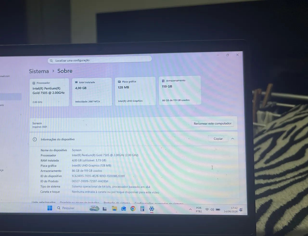 Notebook Dell Inspiron 3501 4GB RAM  - Foto 2