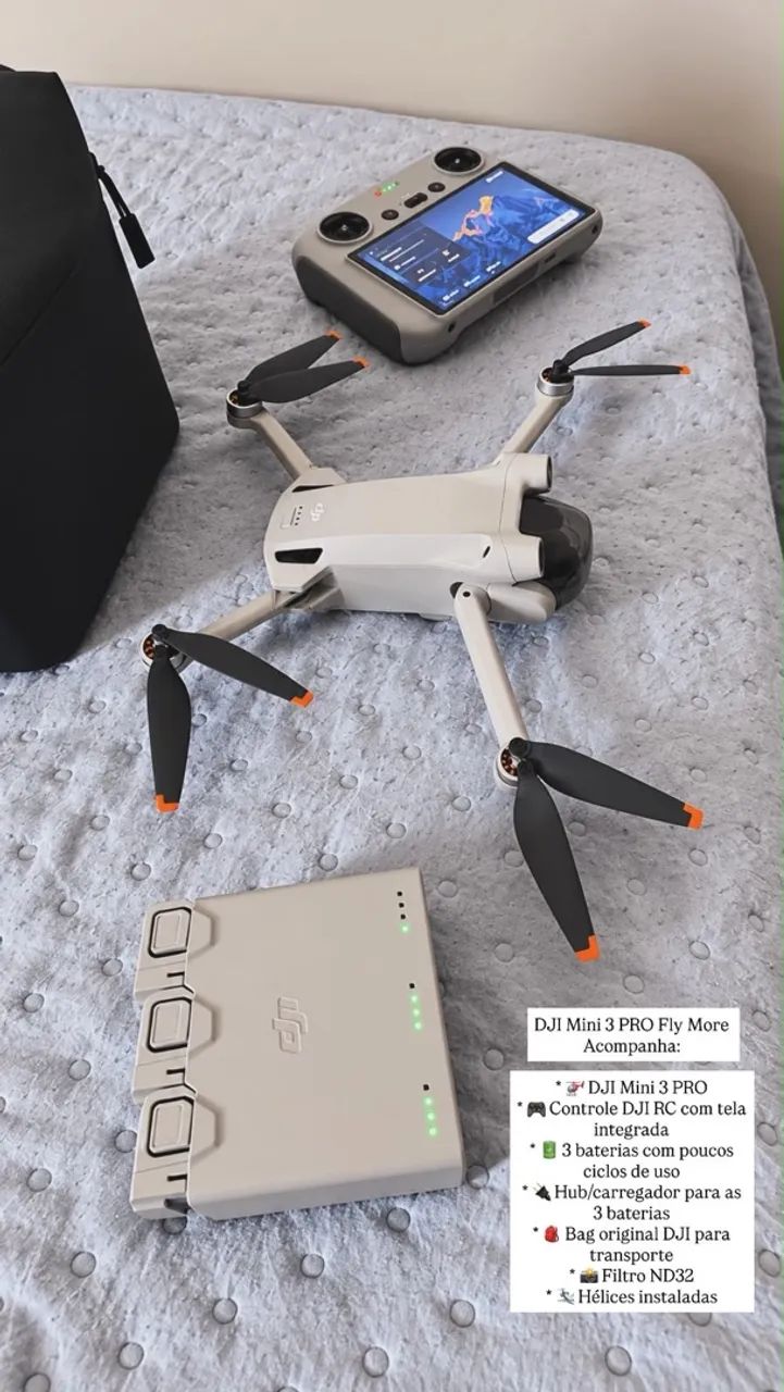 DJI Mine 3 PRO Fly More Impecável com todos os acessórios!!!