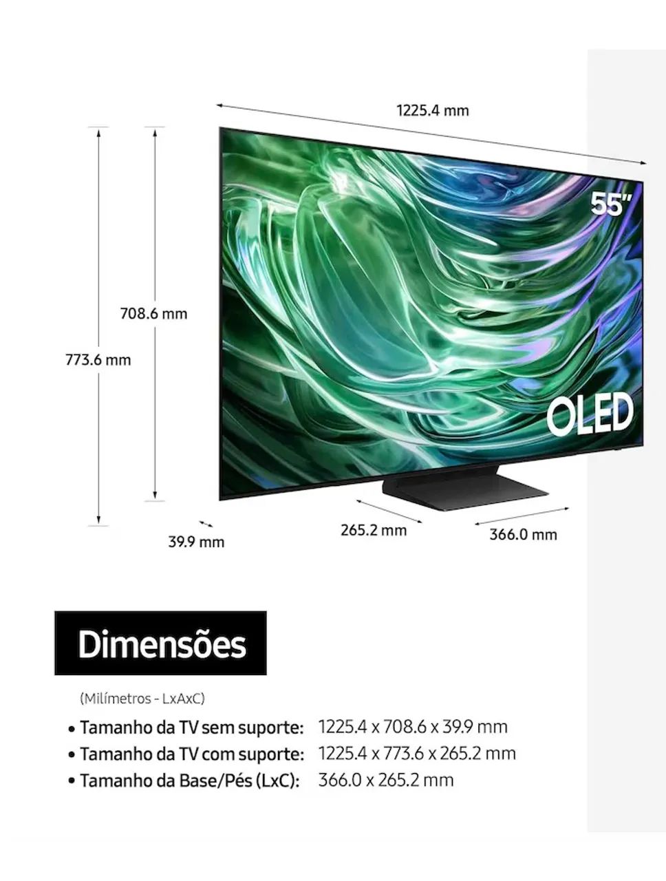 TV Samsung 4K OLED 55 pol S90D - NOVA na caixa, Smart TV, modelo 55S90D - Foto 2