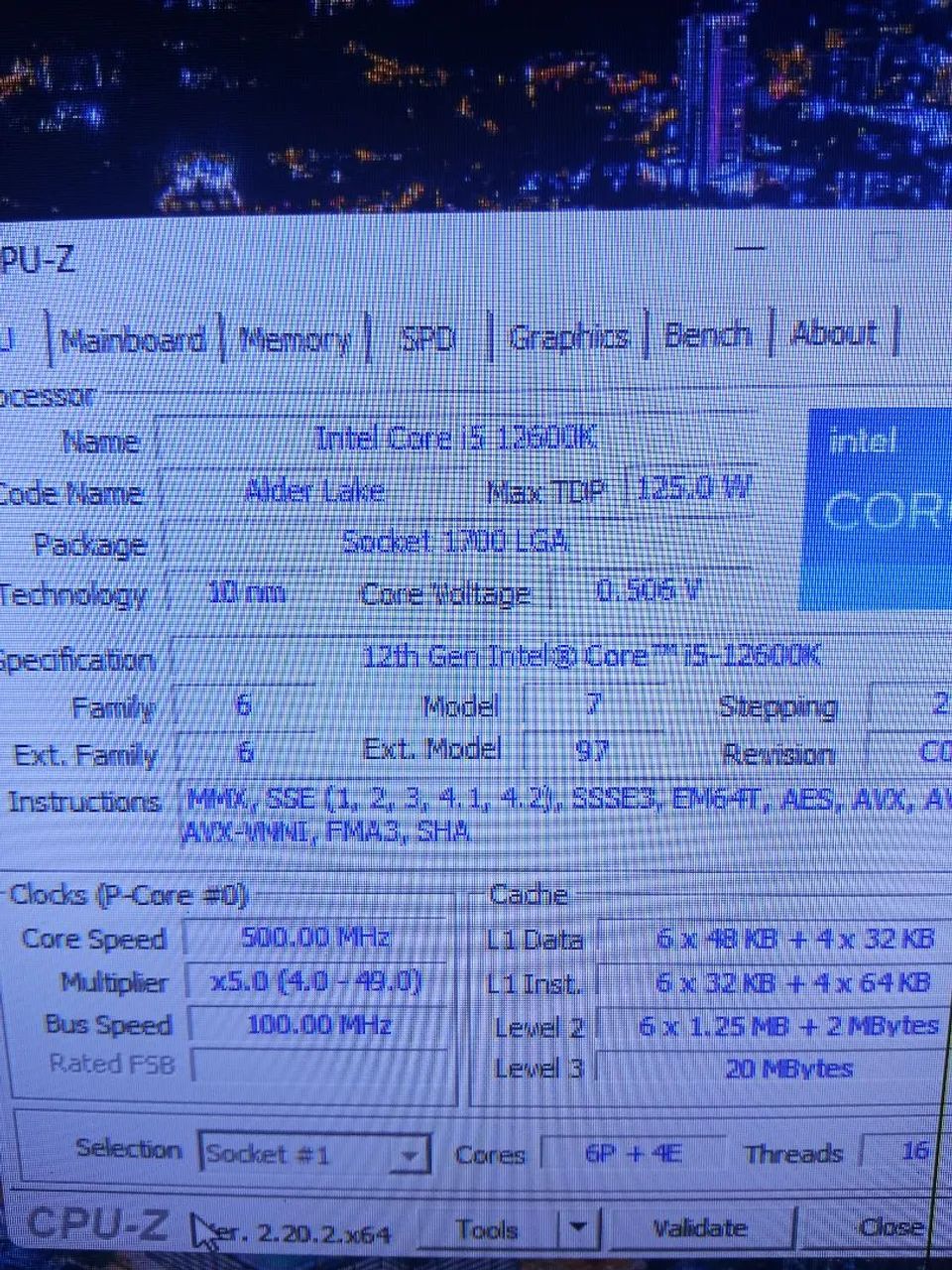 Processador Intel core i5 12600k 