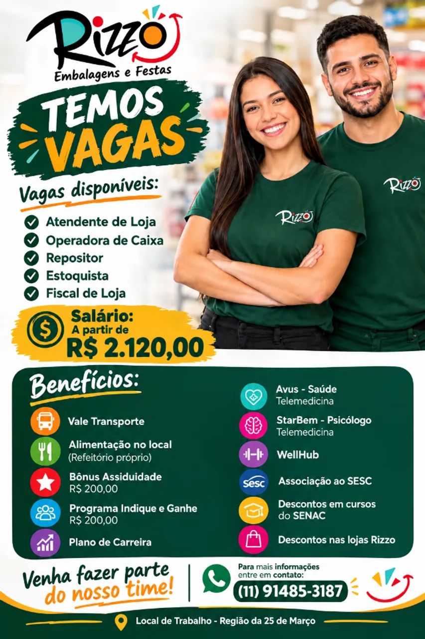 VAGAS 25 DE MARÇO