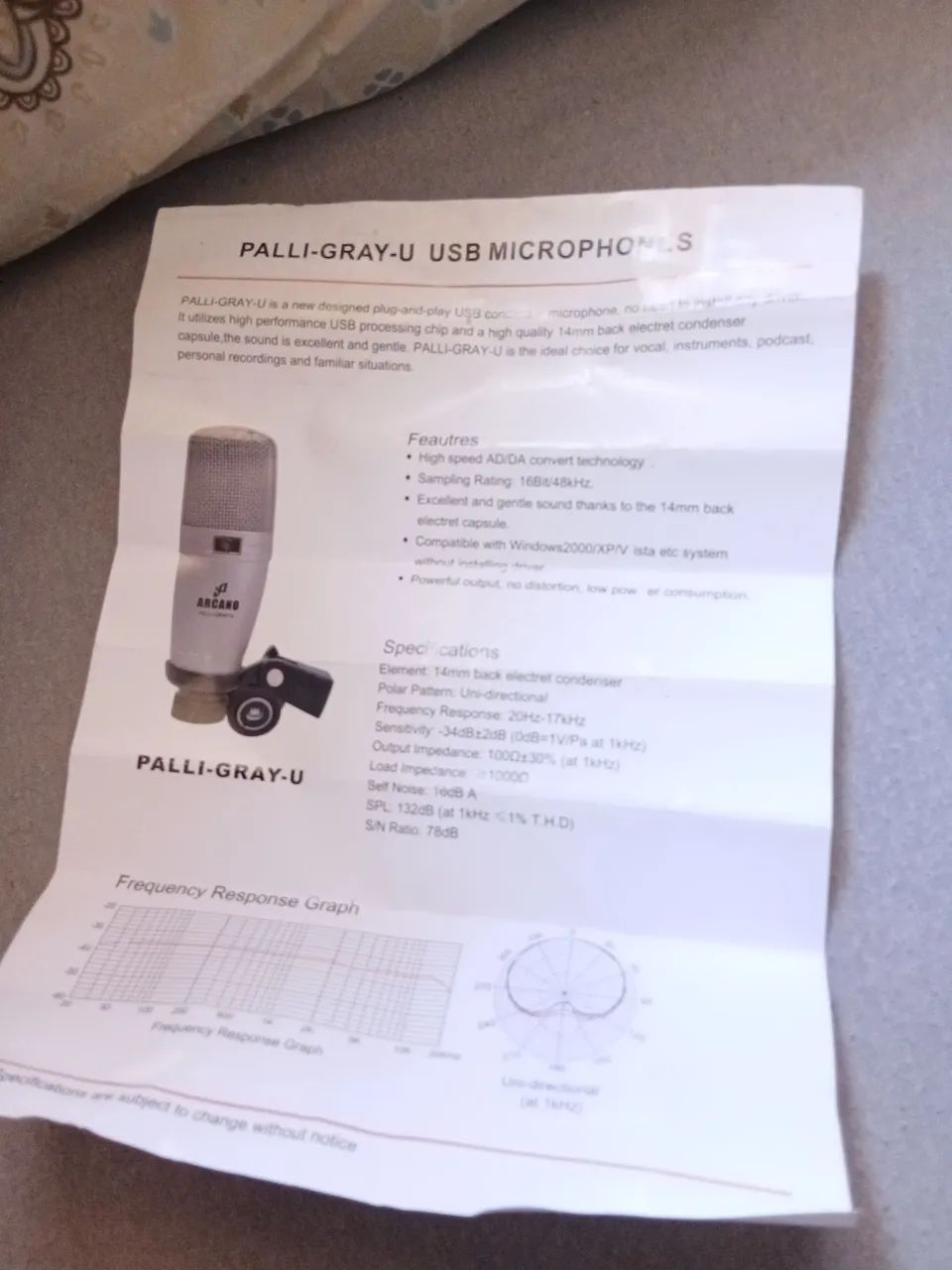 Microfone Arcano Palli Gray U (Original) - Foto 5