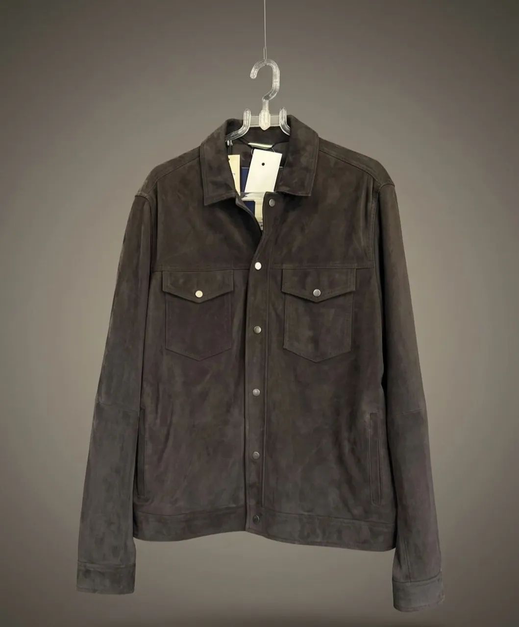 Jaqueta Trucker Couro chamois Reserva Nova M