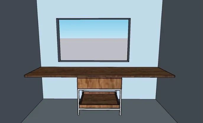 Mesa de escritório planejada em MDF 2,57m com gaveteiro - Foto 2