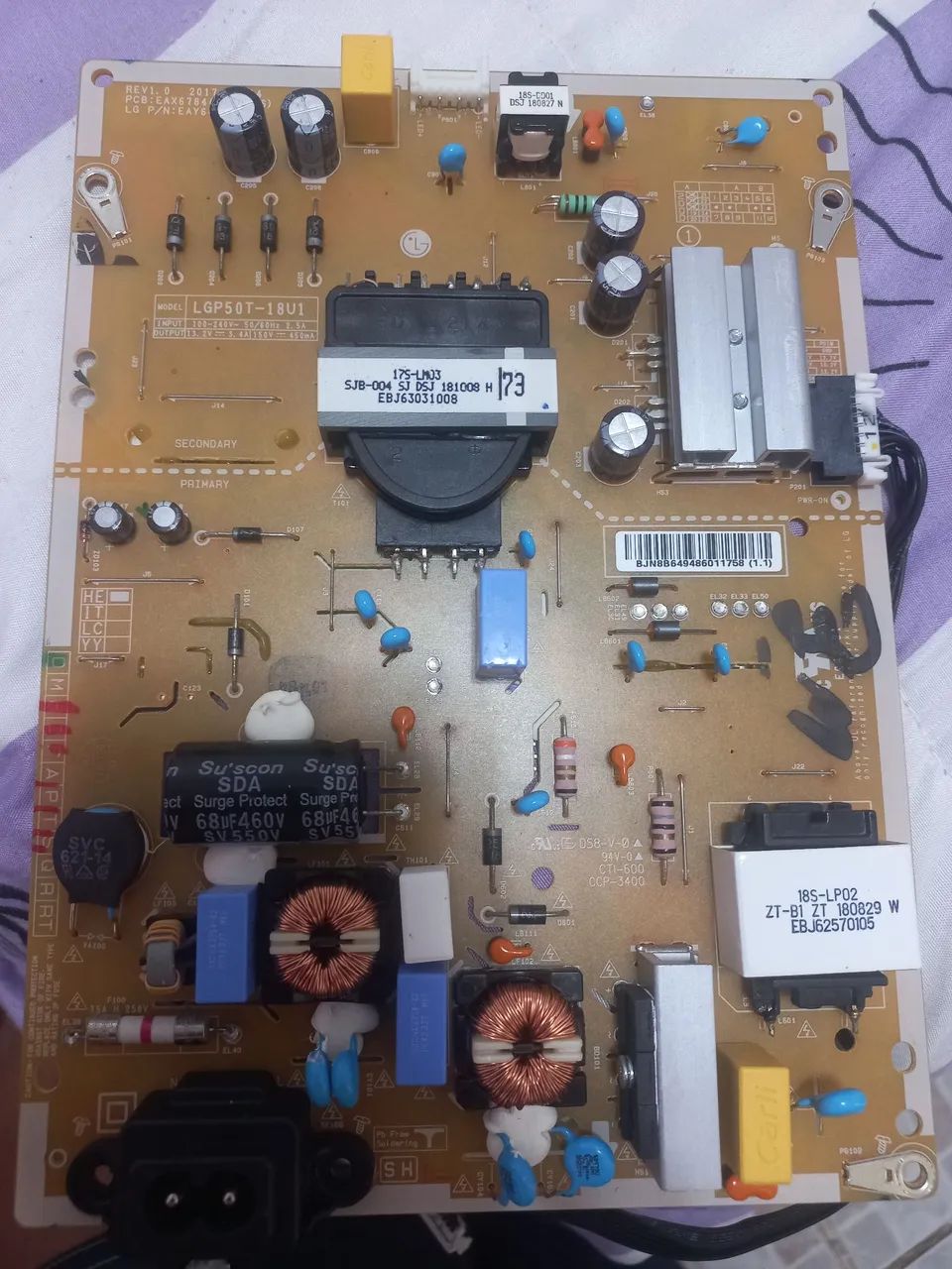 Placa da fonte da tv lg50 polegadas Eax67844401(1.6)