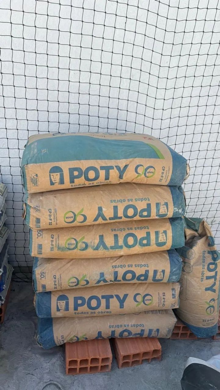 Cimento Poty e argamassa (votomassa)