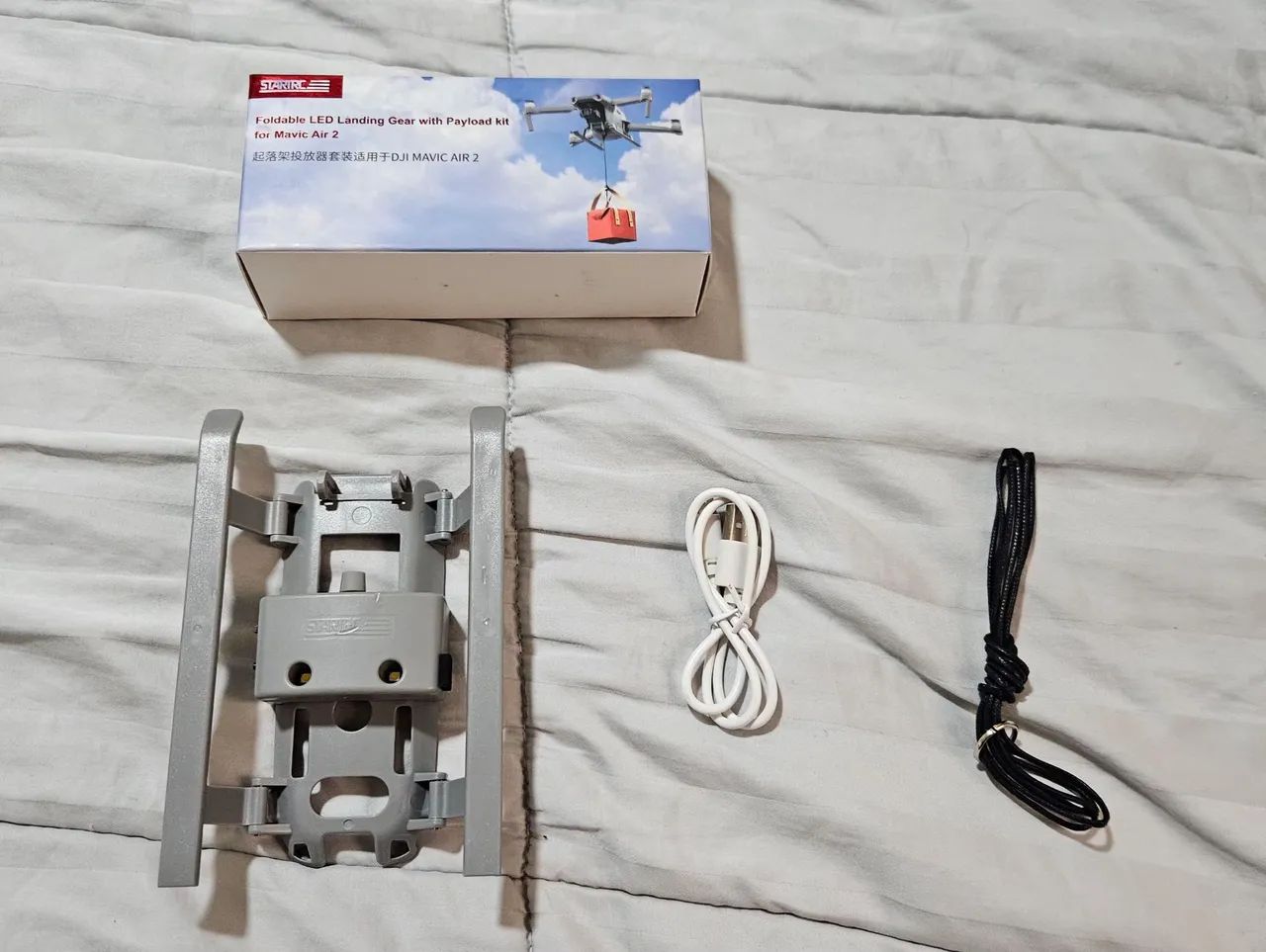 Trem de pouso dobrável com led e kit de carga para drone DJI AIR 2/ AIR 2S - Foto 3