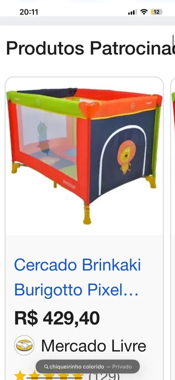 Chiqueirinho brinkaki com abertura 