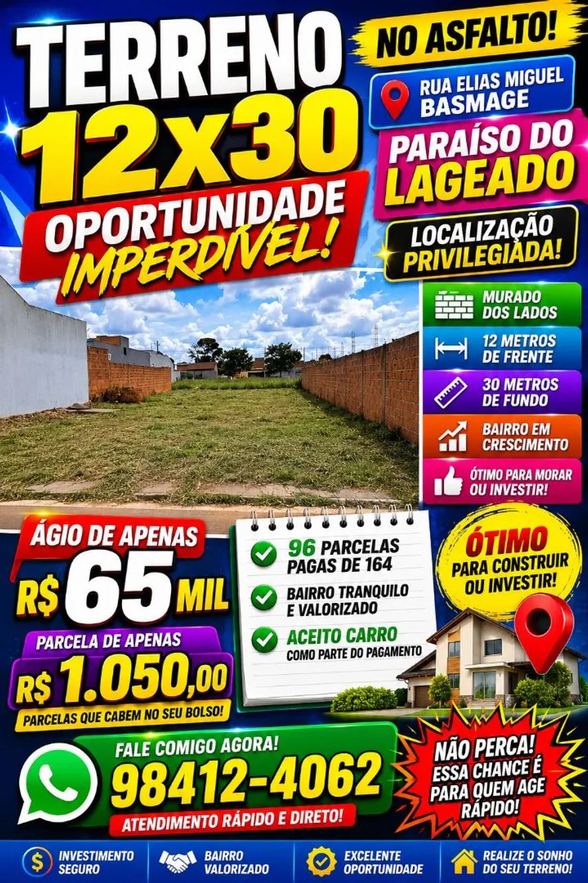 Vende se terreno paraíso do lageado 