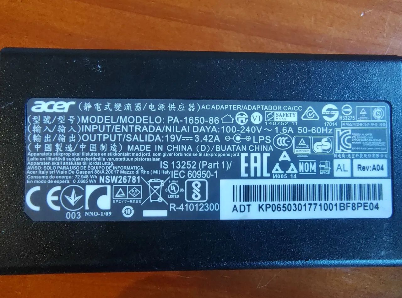 Fonte Notebook Accer Aspire F5-573