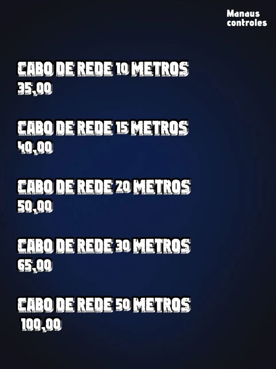 Cabo de rede vários tamanhos disponíveis 