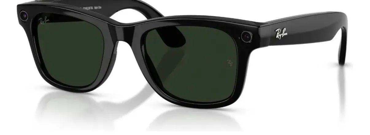 Oculos Ray-ban Wayfarer Meta Shiny Black / Trans. Gph. Green - Foto 4