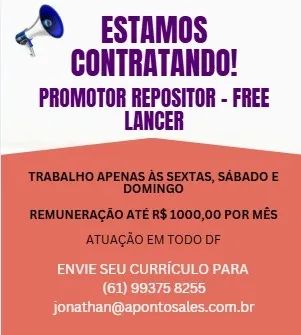 VAGA PARA FREELANCER - ATUAÇÃO EM MERCADOS - BRASÍLIA/DF