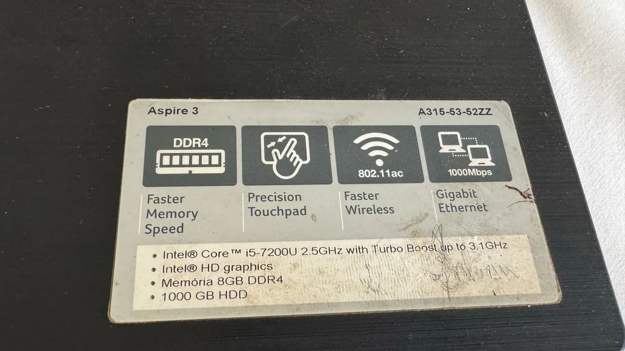 Notebook Acer com SSD 500 i5 com mochila 