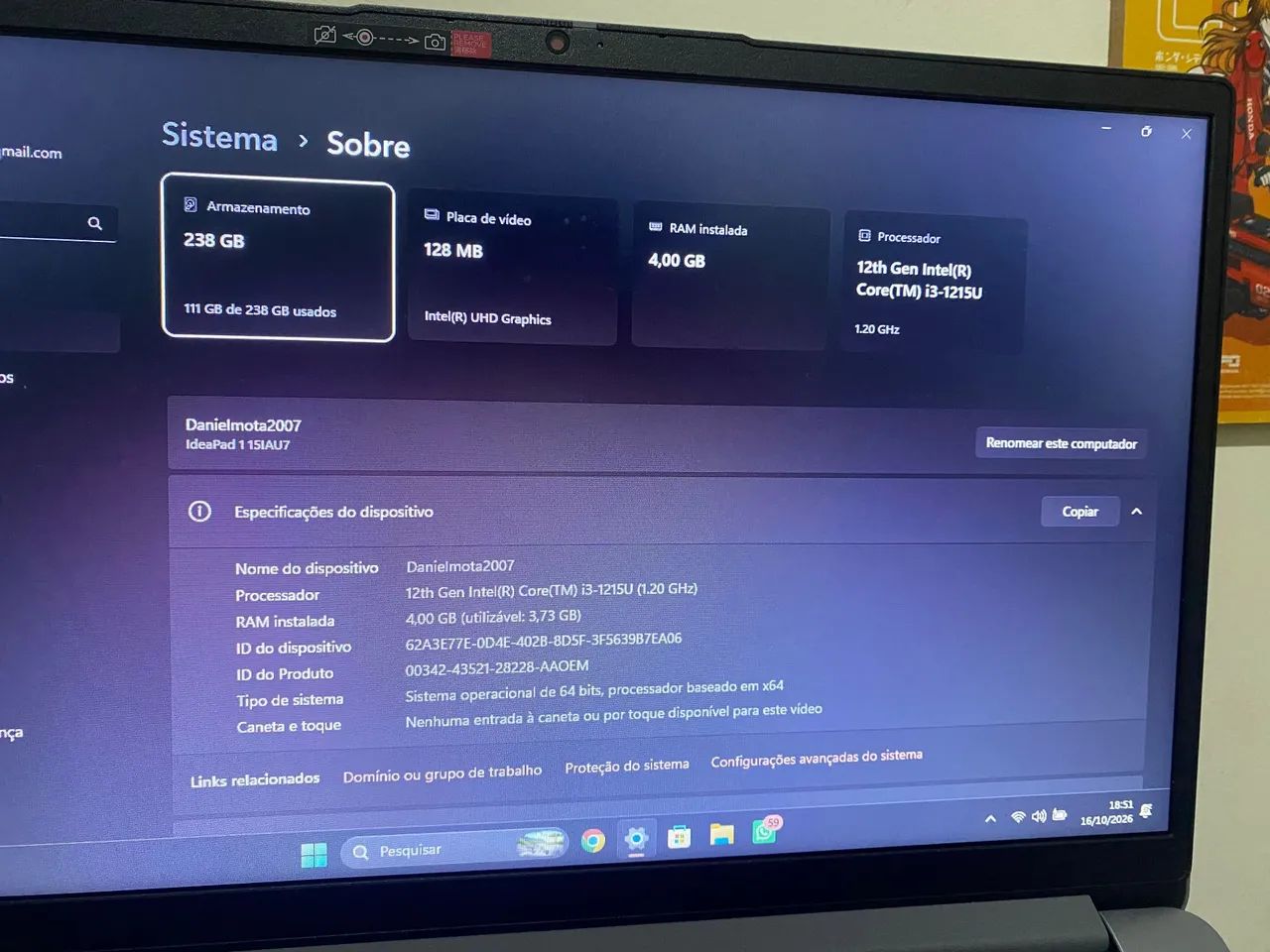 Notebook Lenovo Ideapad NOVO  - Foto 4