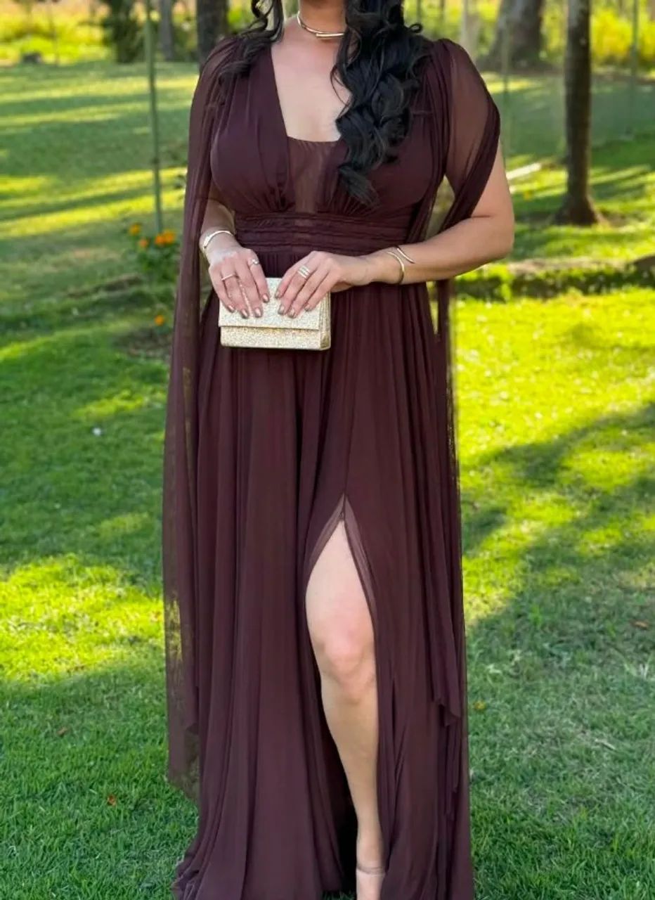Vestido de festa marrom - Foto 4