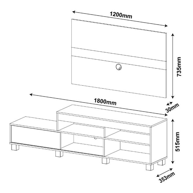 Rack com Painel para TV de até 47" - Foto 4