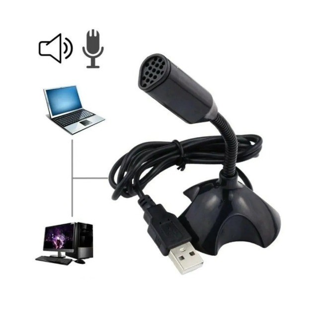 Microfone Para Desktop Notebook Usb Com Suporte De Ajustvel 360