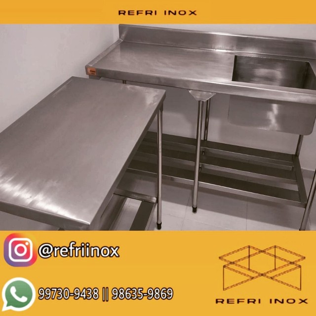 Balcão de inox coifa de inox 