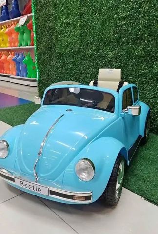 Carro Elétrico Infantil Fusca Beetle 12V Azul com Controle Remoto