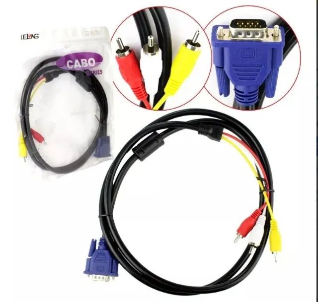Cabo Adaptador Vga Para Rca/av Full Hd 1,5m Arduino Automação COD-CP726   - Foto 3