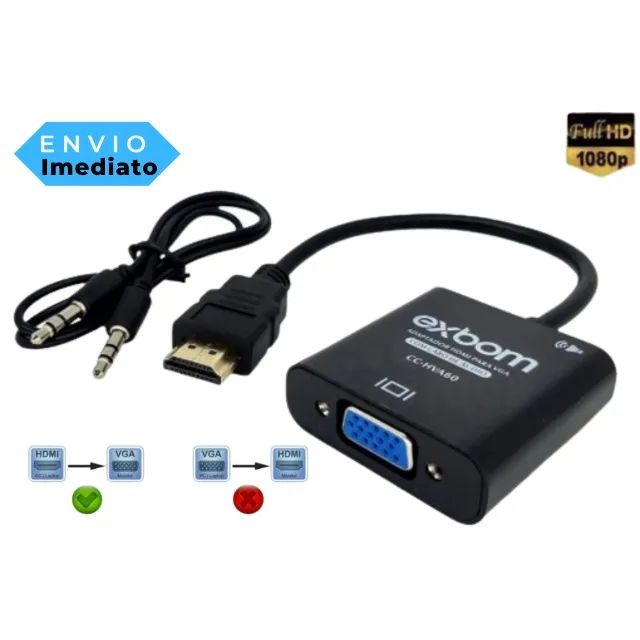 Cabo Conversor Entrada Hdmi e Saída Vga