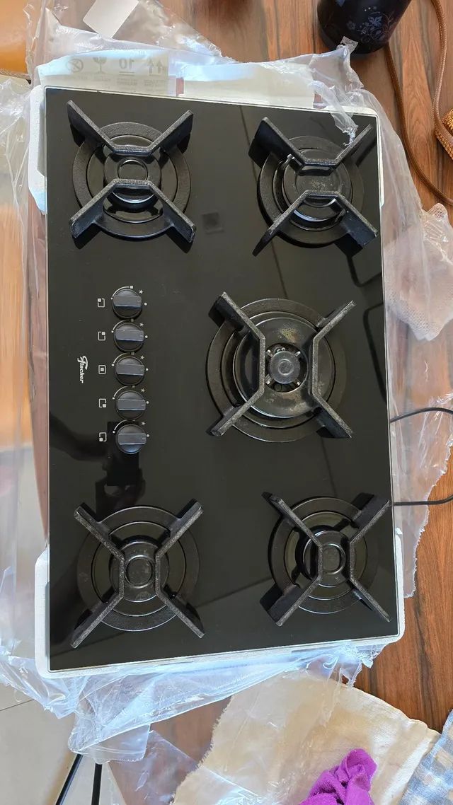 Fogão Cooktop Fischer 5Q TC Infinity Gás Mesa Vidro Usado Fogões e