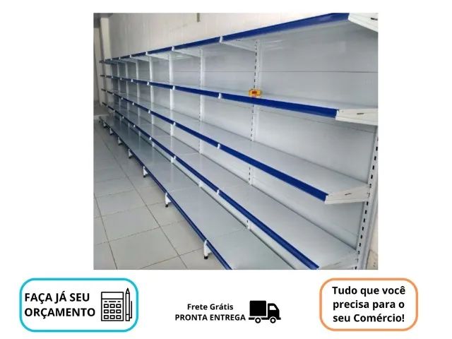 Gondola de Aço Parede Nova 5 bandeijas