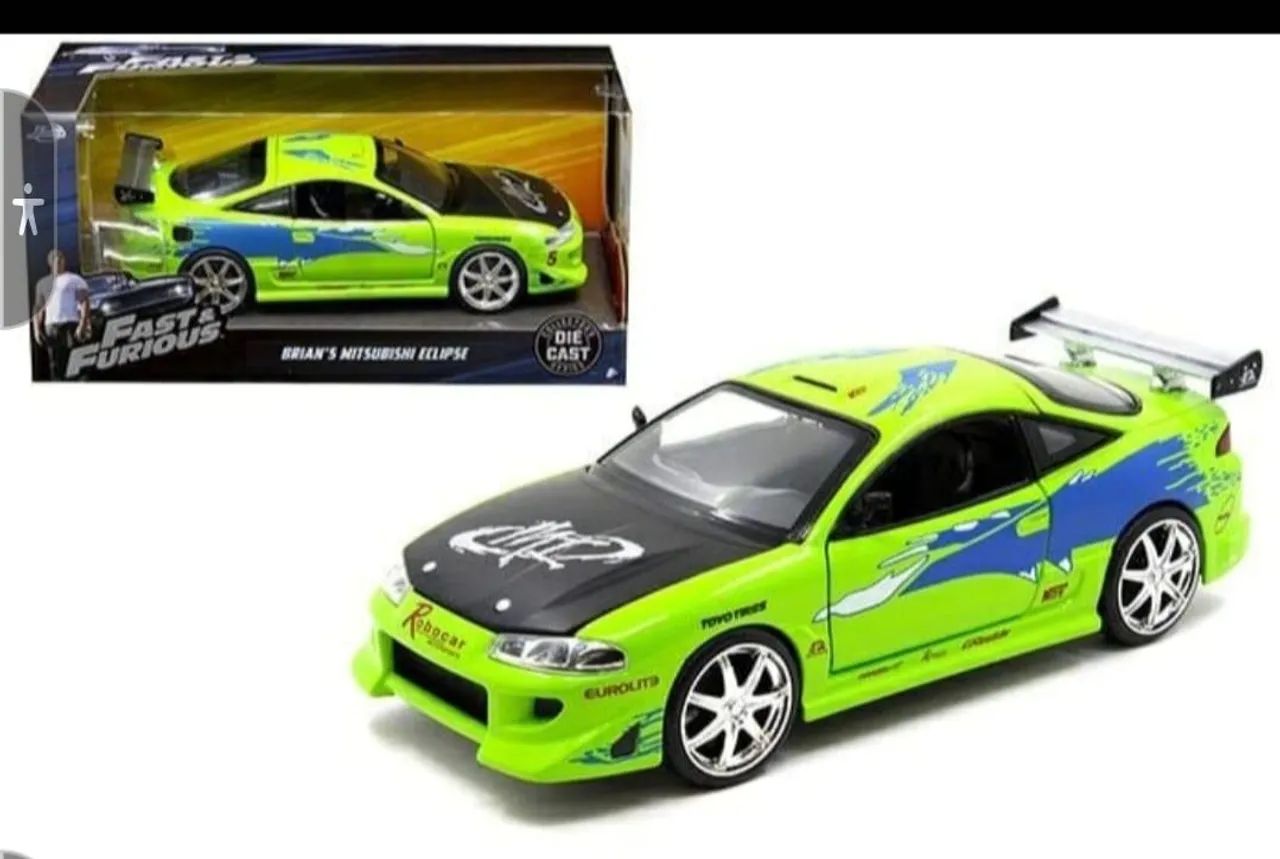 Miniatura Carro de Coleção Fast and Furious Brian's Mitsubishi Eclipse