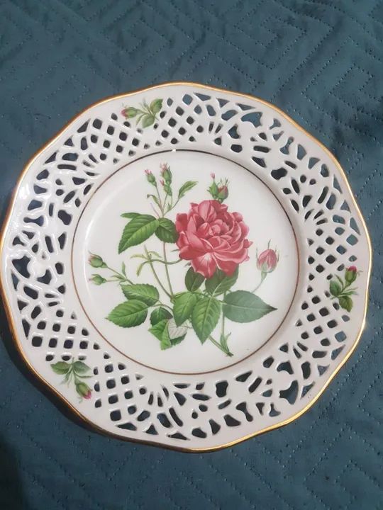 Prato Decorativo -  Pierre Joseph Redouté - Série Rosas Clássicas - Vintage