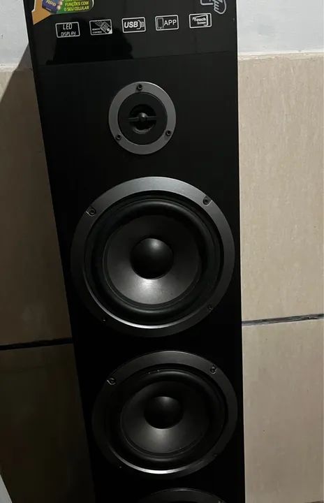 caixa amplificada Amvox Aca720 torre touch screen 