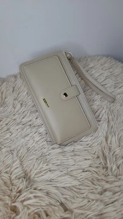 Carteira feminina slim 19,5cm - Cor areia