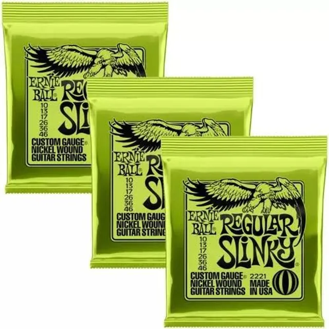 3 kits Corda de guitarra Ernie Ball 010