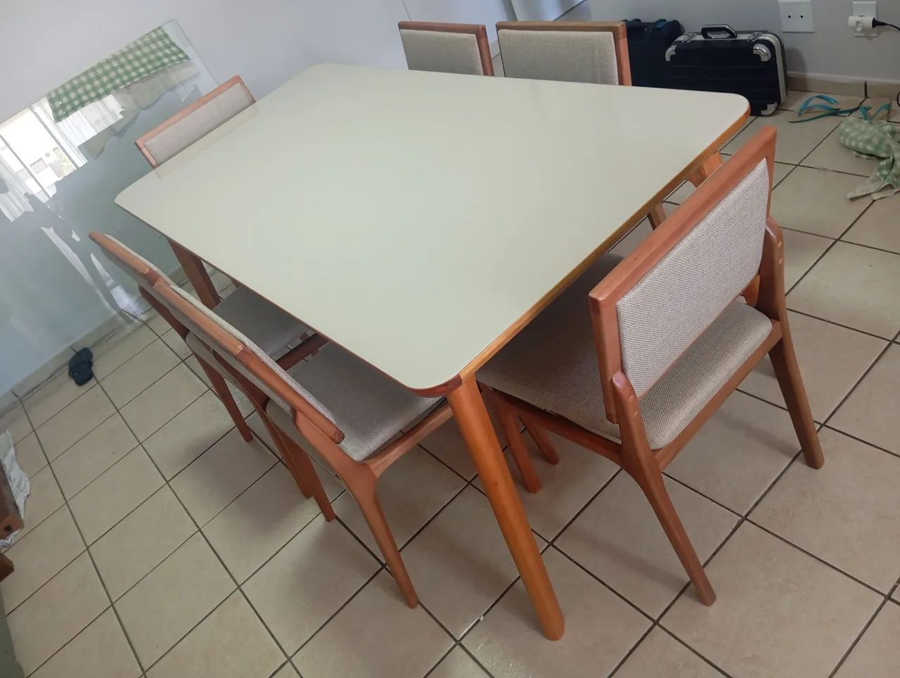 Mesa de Jantar em Madeira com Tampo de Vidro New star - Foto 3