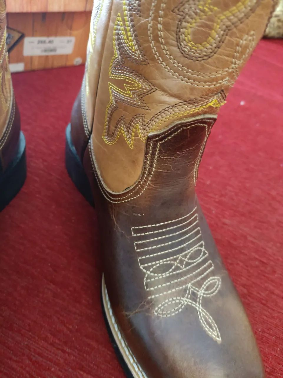 Botas Country côr Tabaco whisky n° 37 /38 Nova na caixa - Foto 3