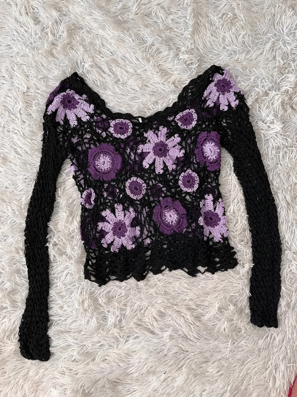 Blusa de Crochê Floral