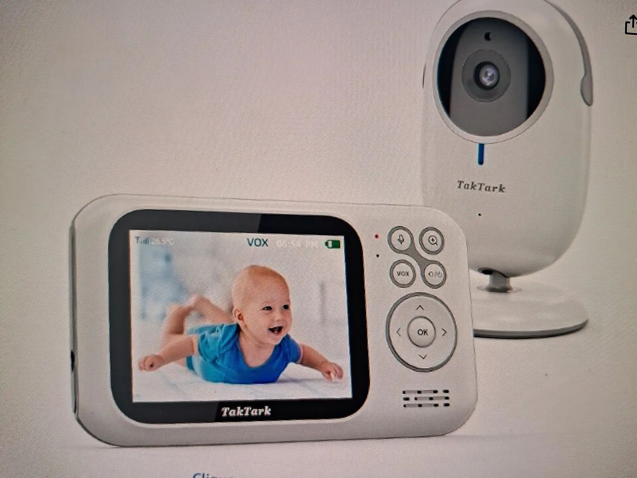 Babá eletrônica Taktark ,3.2 Bebê Camera, sem Wi-Fi, visão noturna