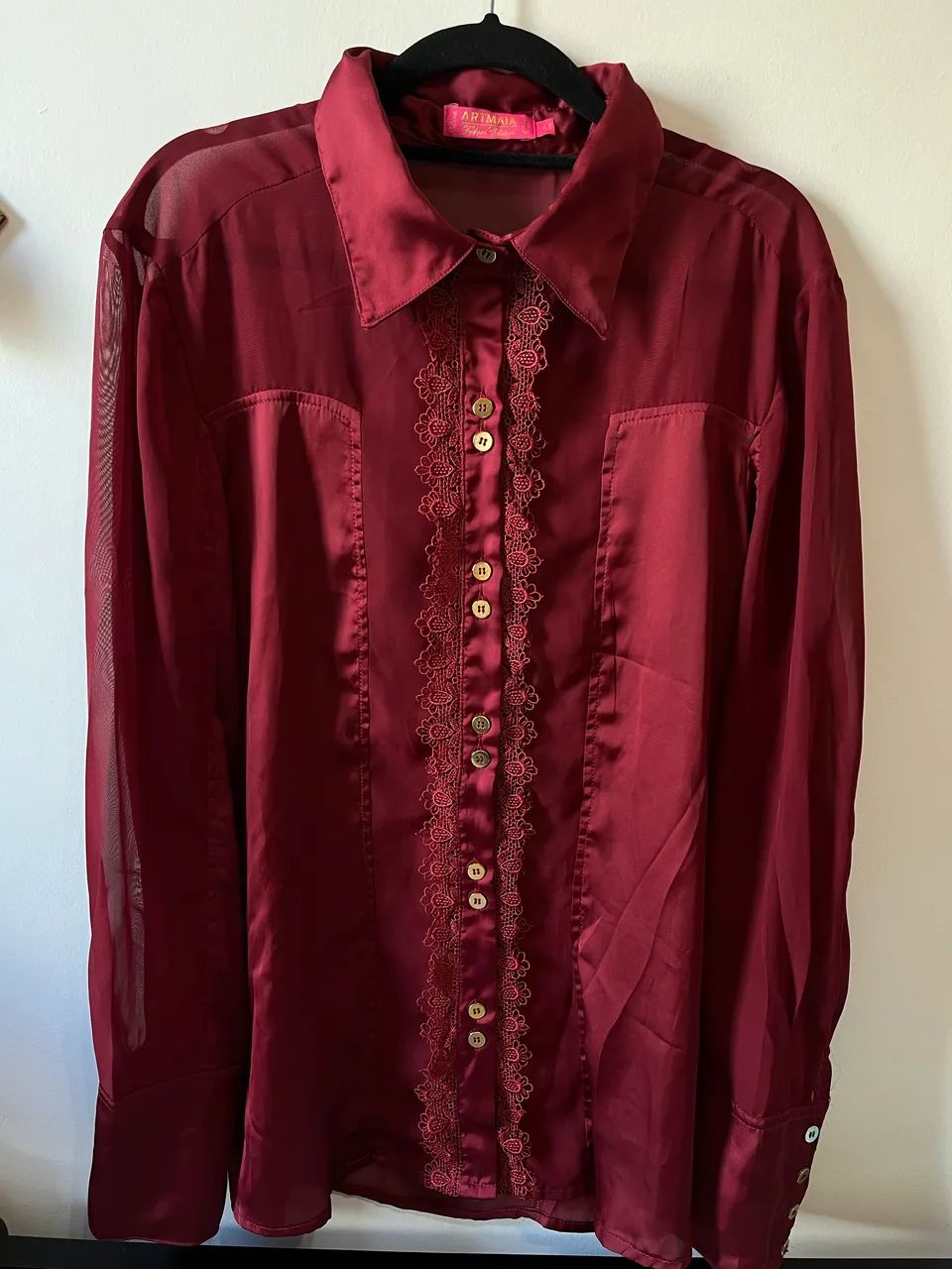 Camisa vinho feminina